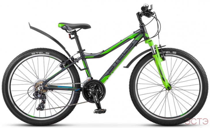 Велосипед STELS Navigator-420 V 24" V020 рама 13" Чёрный/зелёный
