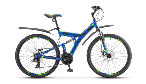 Велосипед STELS Focus MD 27,5" 21-sp  (19" Синий/неоновый-зеленый)