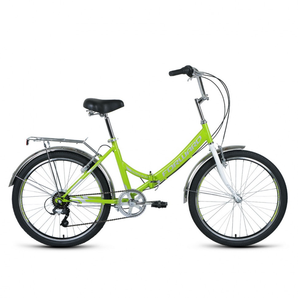 Велосипед FORWARD VALENCIA 24 2.0 (рост 16' 6ск. скл.) зеленый/серый