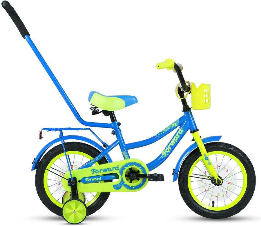 Велосипед FORWARD FUNKY 14 (1 ск.) голубой/ярко-зеленый