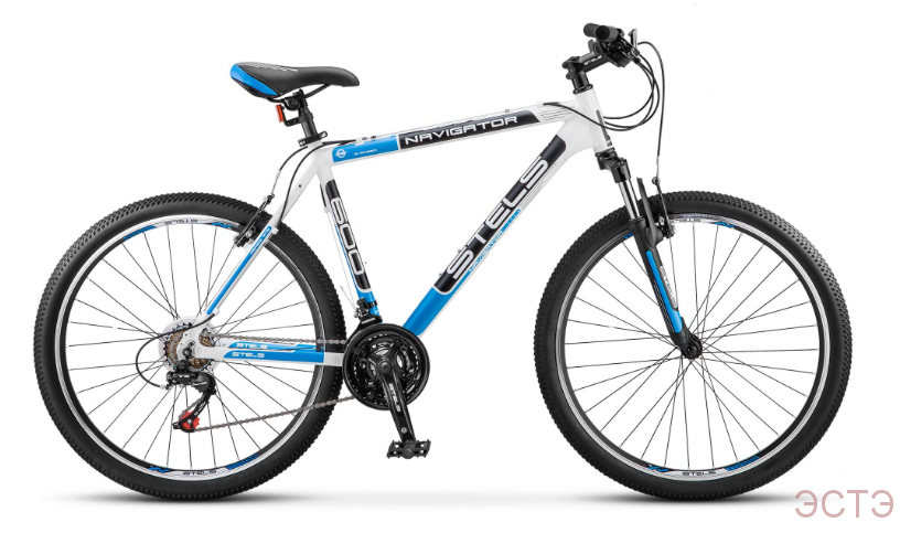 Велосипед STELS Navigator-600 V 26" V030 16" Белый/чёрный/синий