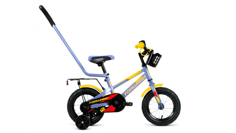 Велосипед FORWARD METEOR 12 (1 ск.) серый/желтый