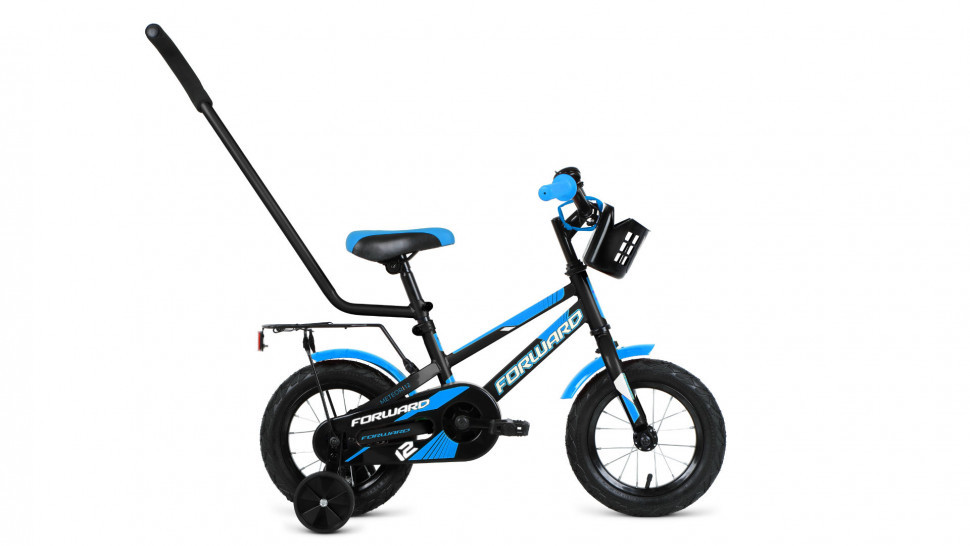 Велосипед FORWARD METEOR 12 (1 ск.) черный/синий