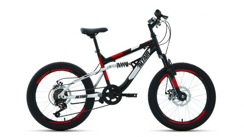 Велосипед ALTAIR MTB FS 20 disc (рост 14' 6ск.) черный/красный