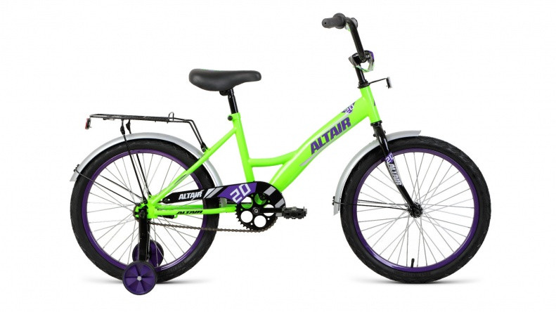 Велосипед ALTAIR KIDS 20 (рост 13' 1ск.) ярко-зеленый/фиолетовый