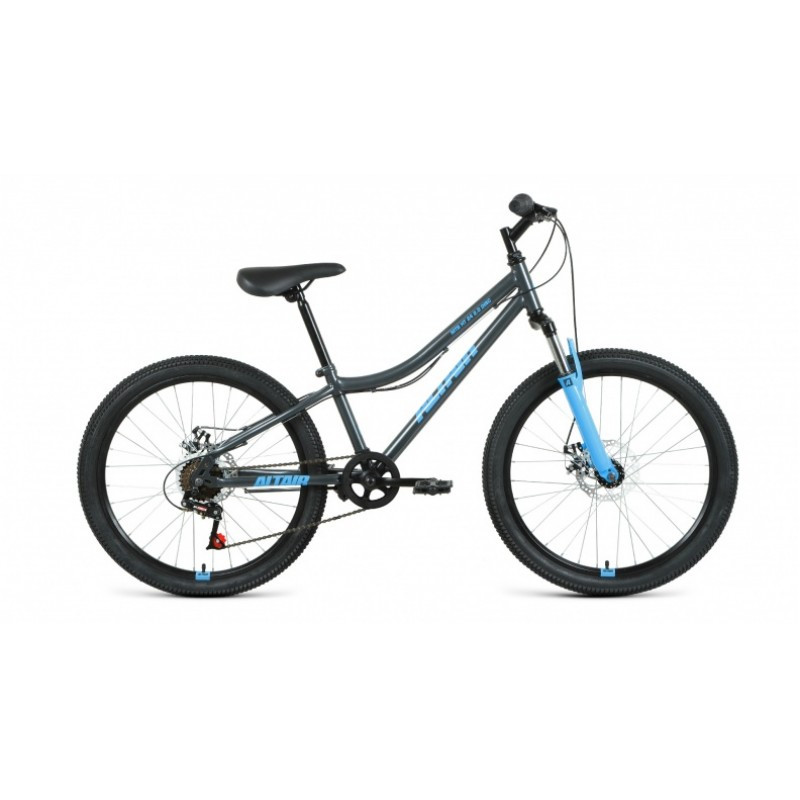 Велосипед ALTAIR MTB HT 24 2.0 disc (рост 12' 6ск.) темно-серый/голубой