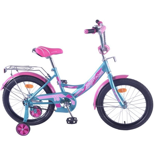Велосипед MUSTANG 18" 2,4" бирюзовй/розовый