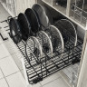 Корзина выкатная UMM для хранения сковородок и крышек, в нижнюю базу 600мм, на направляющих с доводчиком, черный (15.09.03.4.1.1)