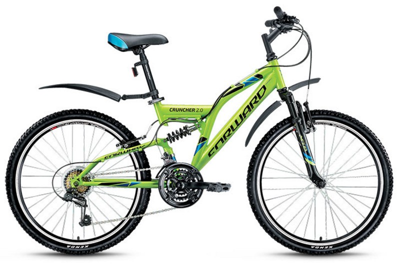 Велосипед FORWARD CRUNCHER 2.0 (14,5"/24" 18 ск.) зеленый