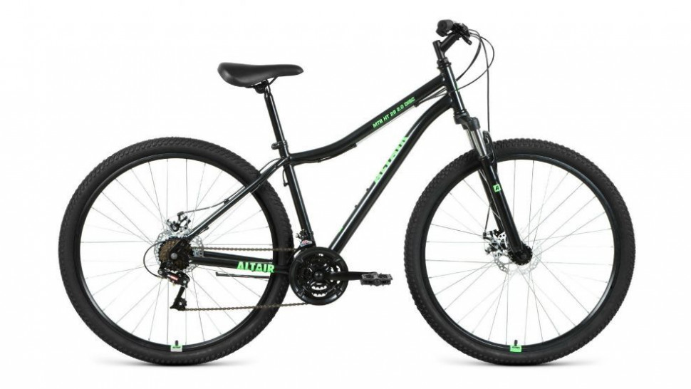 Велосипед ALTAIR MTB HT 29 2.0 disc (рост 17' 21ск.) черный/ярко-зеленый