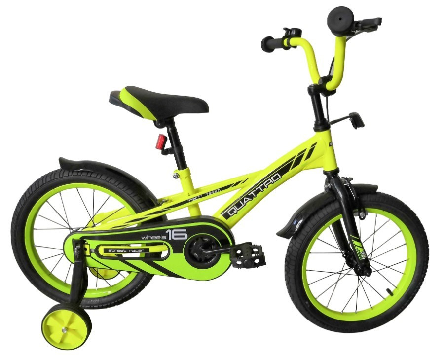 Велосипед TechTeam Quatro 20" неоновый зеленый (сталь)