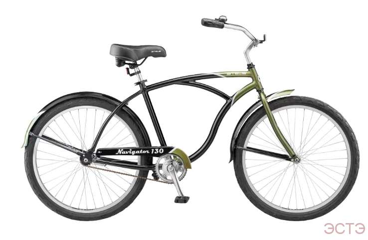 Велосипед STELS Navigator-130 Gent 26" 1-sp (2014) Чёрно-зелёный