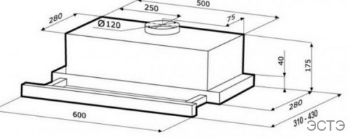 Вытяжка KRONA KAMILLA sensor 600 inox (2 мотора)