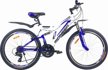 Велосипед PIONEER Comfort 26'/17' 2020-2021 white-blue-black