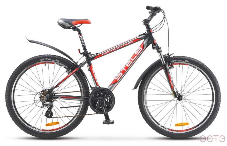 Велосипед STELS Navigator-630 V 26" V010 рама 21.5" Чёрный/серебр/красный
