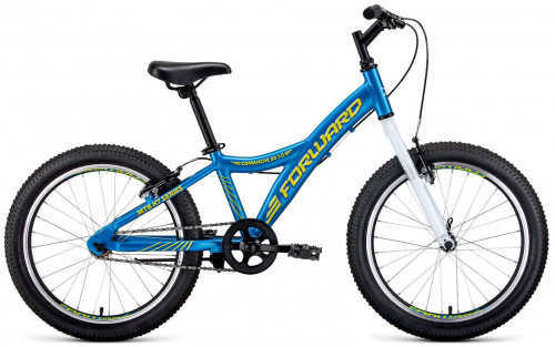 Велосипед Forward Comanche 20 1.0 AL 10,5" Голубой/Желтый (RBKW01601002)