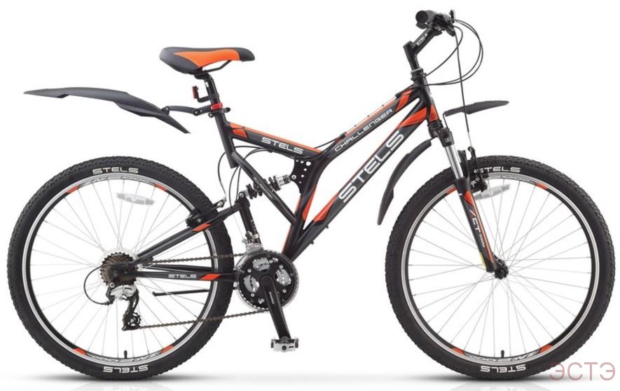Велосипед STELS Challenger V 26" V010 рама 20" Чёрный/серый/оранжевый