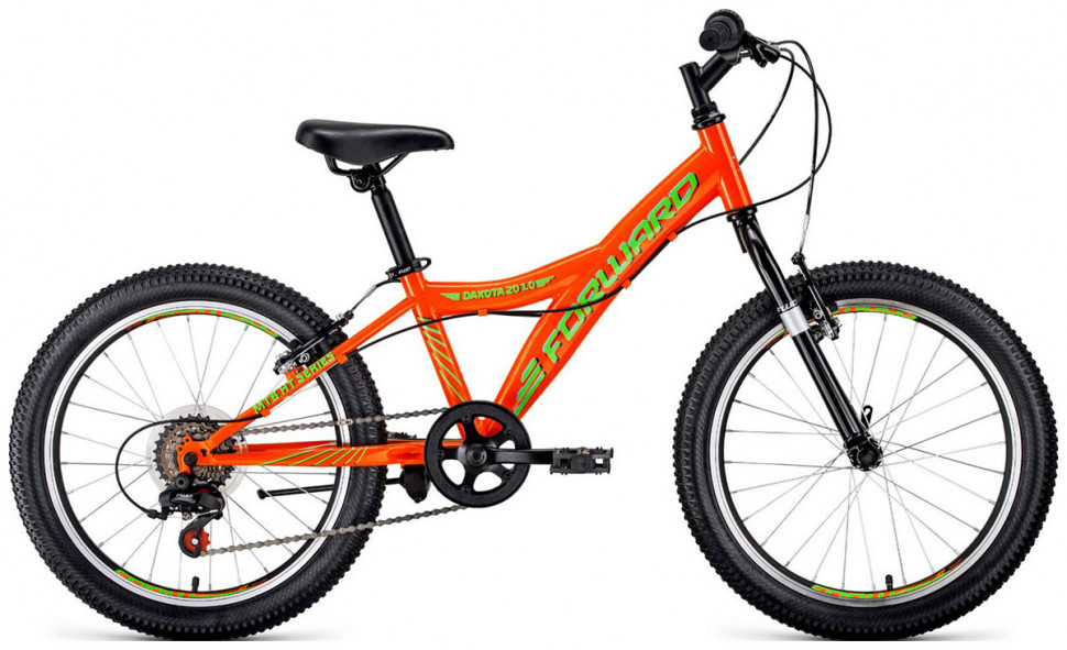 Велосипед FORWARD DAKOTA 20 1.0 (рост 10.5' 6ск.) оранжевый/ярко-зеленый